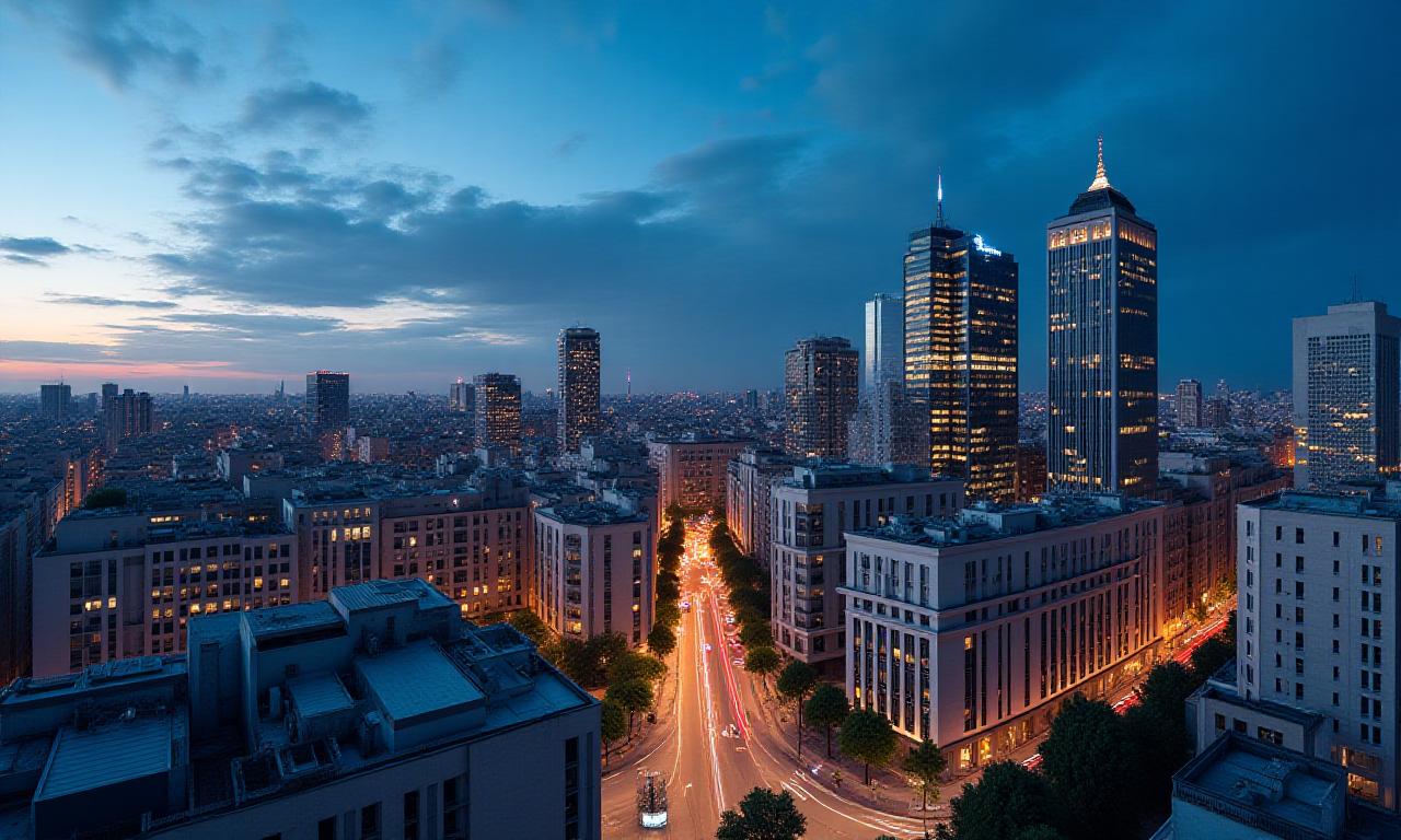 Vista panorámica de arquitectura legal moderna en Madrid